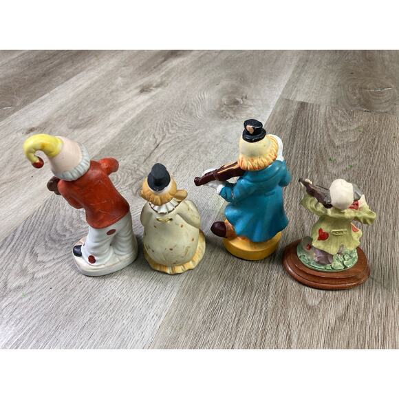 Lot of 6 Vintage Flambro Porcelain Clown Figurines Hand Painted 70s Collectible - Picture 5 of 10